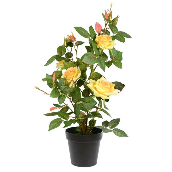 Vickerman 21 in. Yellow Rose Plant in Pot TA181701